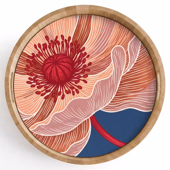 Plateau - Fleurs - Moderne - Abstrait