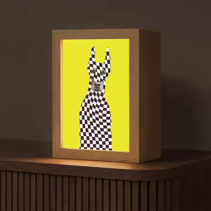 Lampe de table - Doberman - Bloqué - Jaune