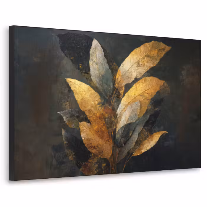 Art Frame - Composition de feuilles d'or - Luxe botanique