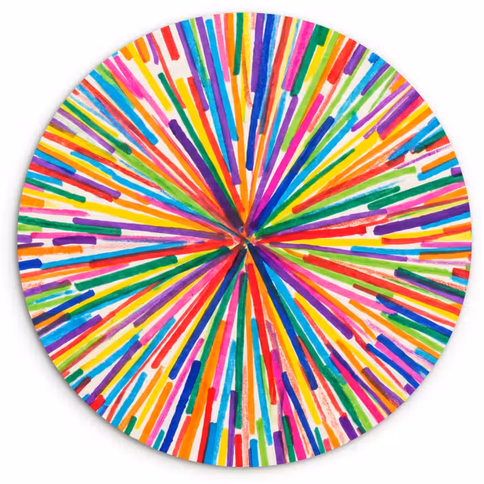 Cercle mural - Plexiglas - Lignes - Coloré - Abstrait