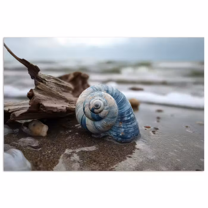 Affiche - Coquillage - Plage - Bleu - Mer