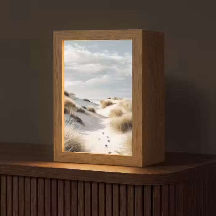 Lampe de table - Dunes - Herbe - Traces - Nuages