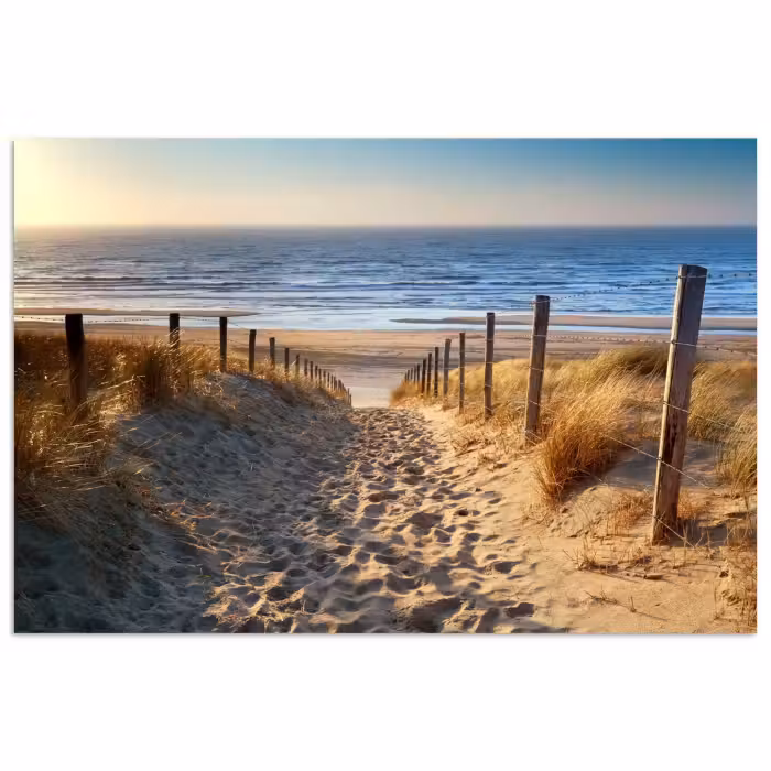 Affiche - Plage - Mer - Pays-Bas - Dunes - Soleil