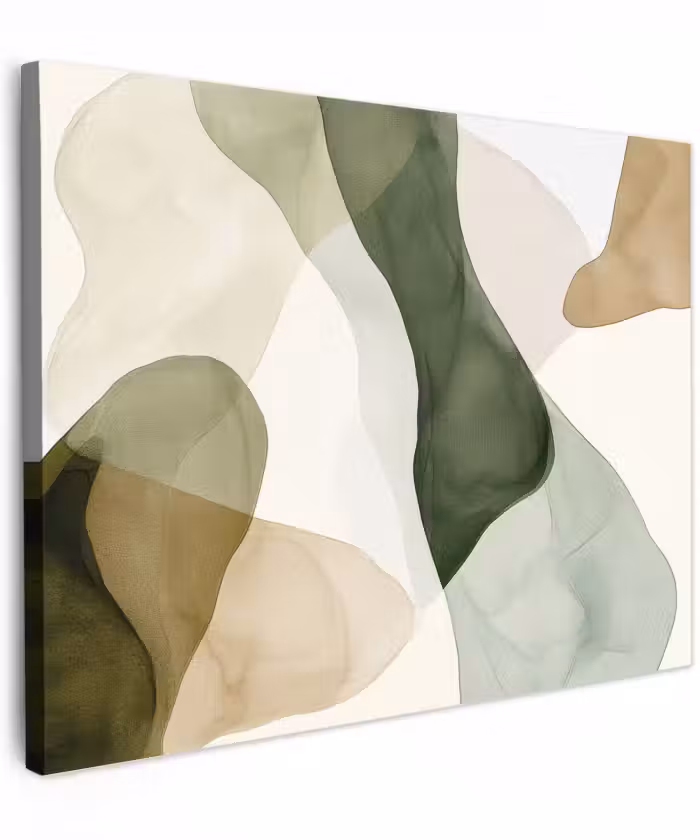 Tableau sur toile - Japandi - Abstrait - Vert