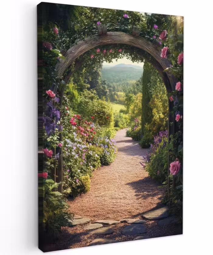 Toile extérieure - Transparent - Fleurs - Nature - Arche de rose