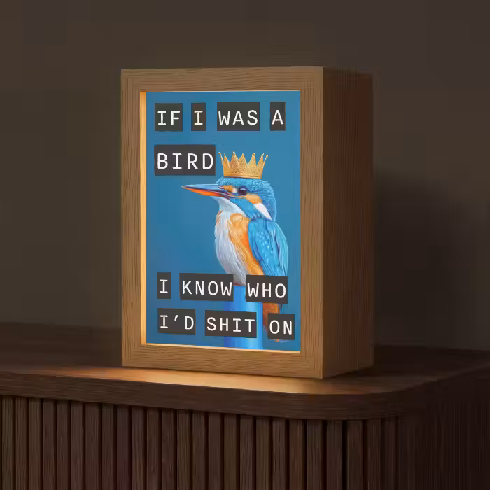 lampe de table - Oiseau - Décoration - Martin-pêcheur - Bleu