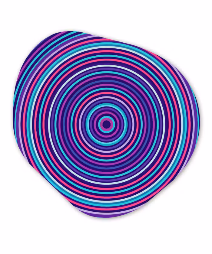 Forme organique - Aluminium - Résumé - Cercles - Coloré