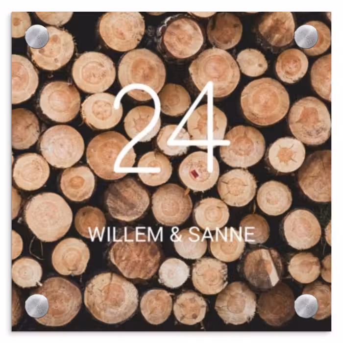 Plaque nominative - Pile de bois - Classique