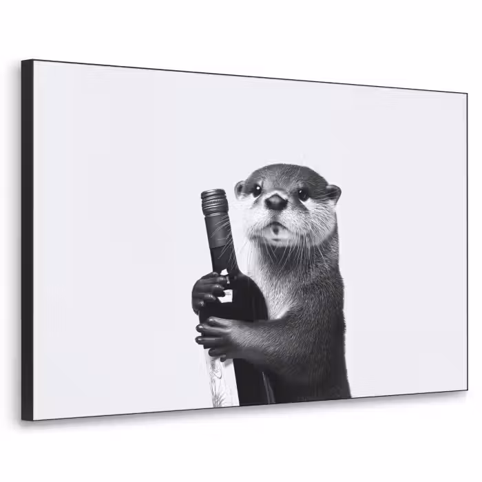 Art Frame - Bouteille de vin - Loutre - Noir