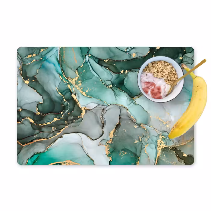 Set de table - Or - Marbre - Vert - Luxe - Aspect marbre - Gris