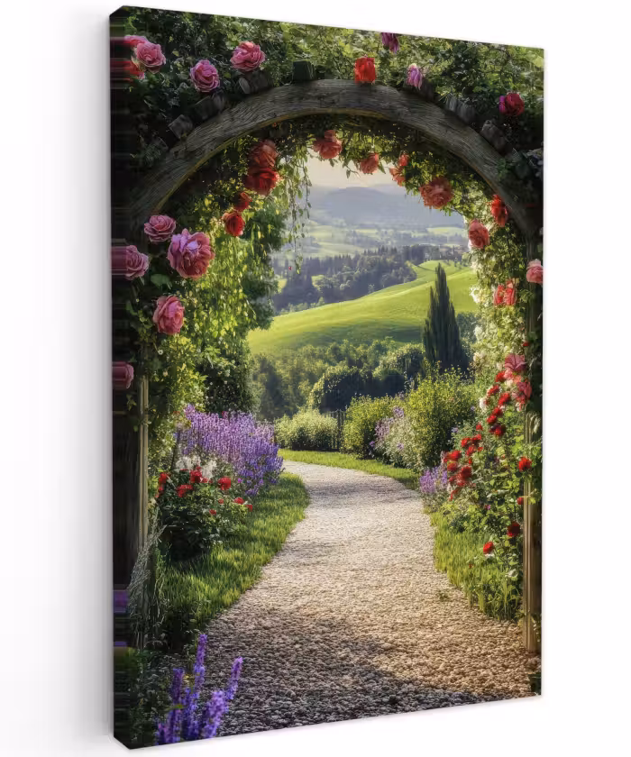 Toile extérieure - Transparent - Arche de jardin - Fleurs - Nature - Sentier