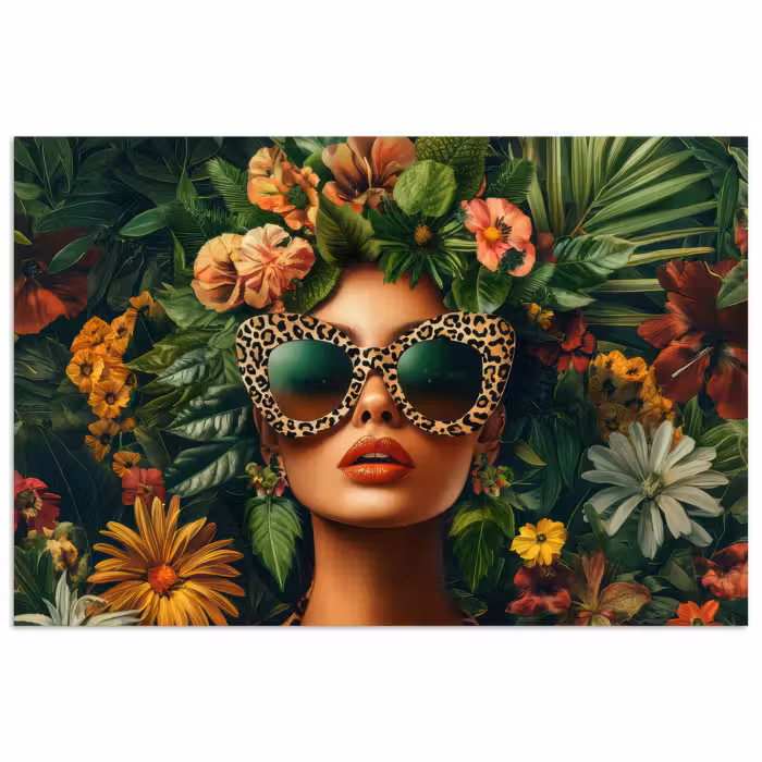 Affiche - Femme - Imprimé panthère - Jungle - Nature - Luxe