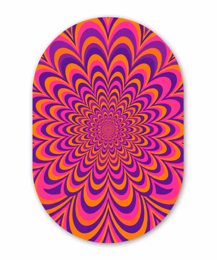 Ovale murale en aluminium - Plexiglas - Motif - Optique - Coloré